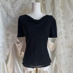 Black Fully Beaded Top